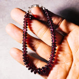 Pyrope garnet smooth rondelle 925 bracelet