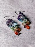 7 chakra grape dangle 925 earrings