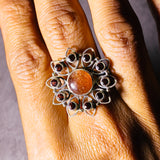 Sunstone Garnet sz8.6 925 ring