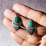 Vintage Malachite 925 earrings