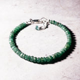 Faceted emerald 925 bracelet