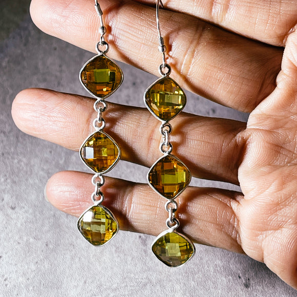 Citrine dangle 925 earrings