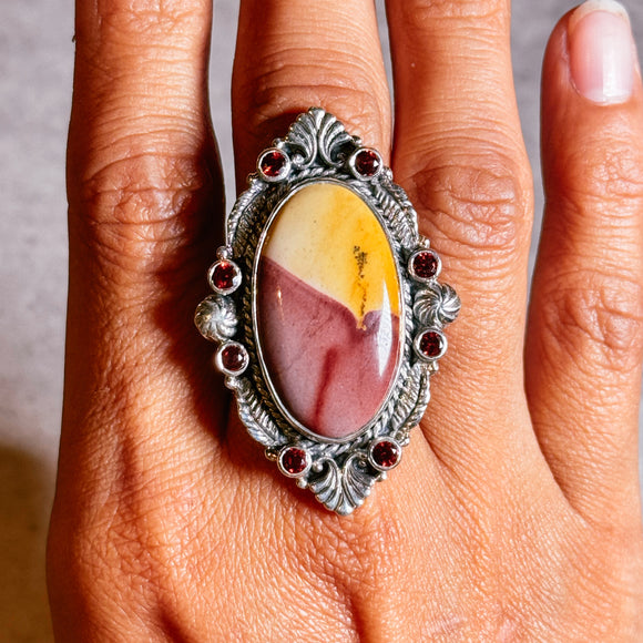 Mookaite jasper Garner 925 adjustable ring