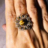 Citrine tiger eye sz7.75 925 ring