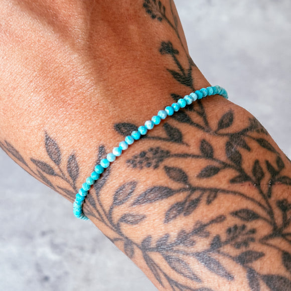 Light turquoise faceted 925 bracelet