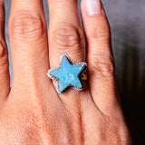 Aquamarine star 925 sz7 ring