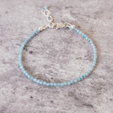 Aquamarine micro 925 bracelet