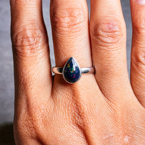 Black opal 925 sz9.75 ring