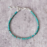 Faceted matte turquoise 925 bracelet