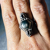 Black Onyx Pyrite in magnetite  9 925 ring