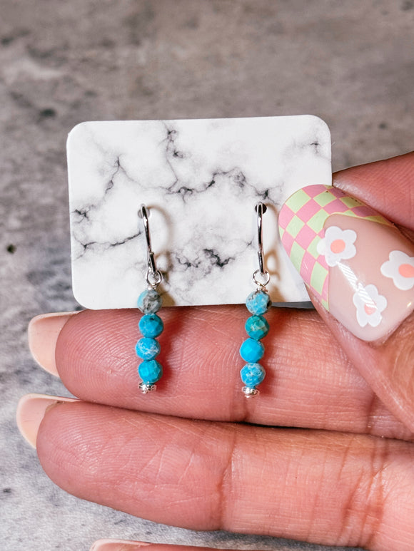 Blue turquoise round 925 dangles