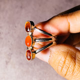 Hessonite carnelian sz9 925 ring