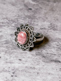 Rhodochrosite 925 sz6 ring
