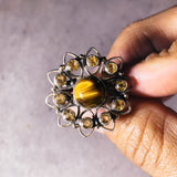 Citrine tiger eye sz7.75 925 ring