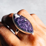 Lepidolite 925 sz9 adjustable ring