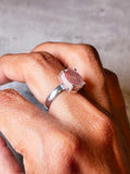 Rhodochrosite slice sz8.5 925 ring