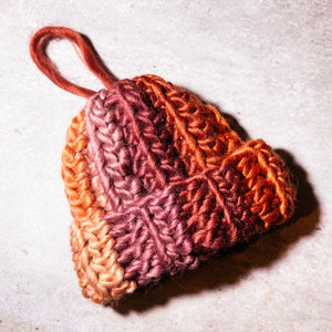 Handmade crochet beanie ornament