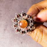 Sunstone Garnet sz8.6 925 ring