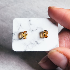 Citrine oval 925 studs