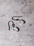 Rainbow moonstone rectangle 925 dangles