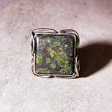 Epidote matrix sz8.25 925 ring