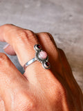 Rhodochrosite garnet 925 sz8 ring
