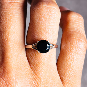 Black spinel 925 sz9 ring