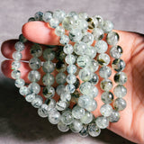 Prehinite epidote stretch bracelet