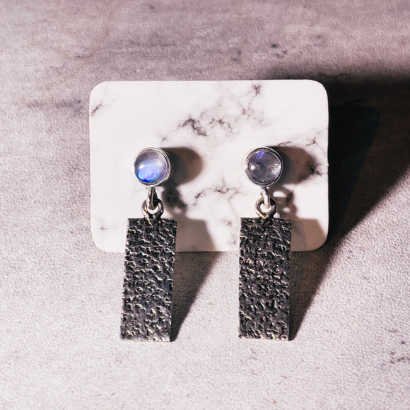 Moonstone 925 dangle studs