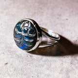 Carved Labradorite sz10 925 ring