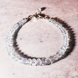 Faceted aquamarine 925 bracelet