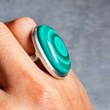 Statement Malachite 925 sz7 ring