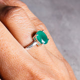 Green onyx 925 sz7 adjustable ring