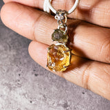 Rough citrine moldavite 925 pendant