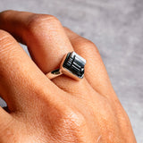 Black tourmaline 925 sz6 ring