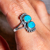 Blue turquoise 925 sz7 ring