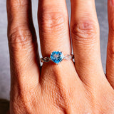 Blue topaz heart 925 sz7.25 ring