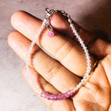 White topaz pink sapphire 925 bracelet