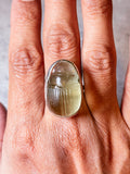 Libyan desert glass scarab 925 adjustable ring
