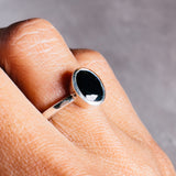 Black spinel 925 sz6 ring