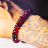 Pyrope garnet smooth rondelle 925 bracelet