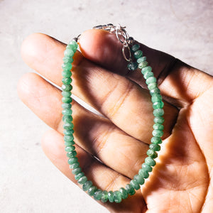 Faceted emerald 925 bracelet