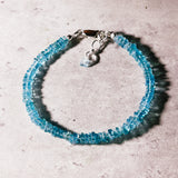 Blue apatite square 925 bracelet