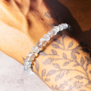 Faceted aquamarine 925 bracelet