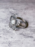 Pearl flower 925 ring sz7.5