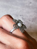 Pearl flower 925 ring sz7.5