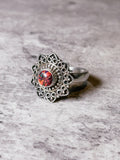 Red fire opal 925 ring sz7.75