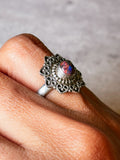 Red fire opal 925 ring sz7.75