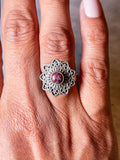 Red fire opal 925 ring sz7.75