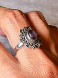 Amethyst cacoxenite 925 ring sz8.5